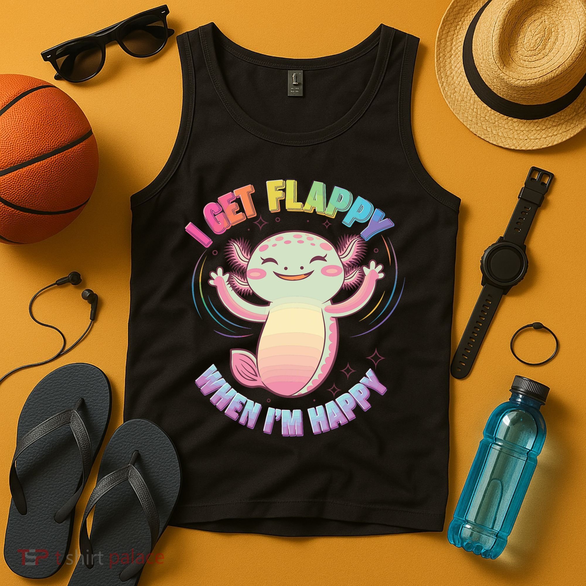 Autism Support Stimming Axolotl I Get Flappy When I´m Happy Tank Top