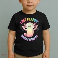 Autism Support Stimming Axolotl I Get Flappy When I´m Happy Toddler T-Shirt thumb 2