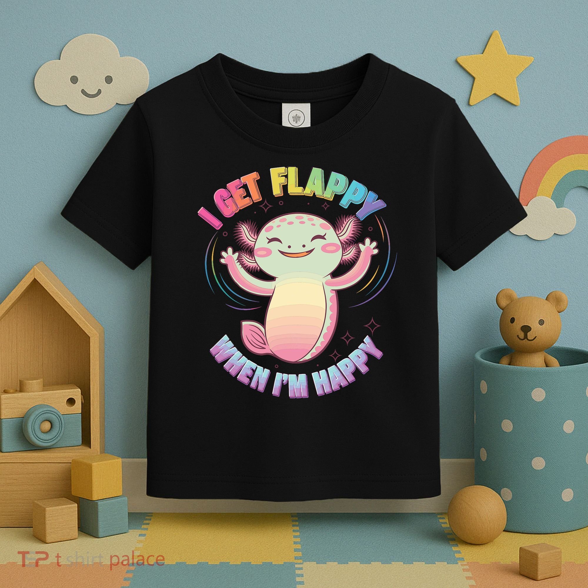 Autism Support Stimming Axolotl I Get Flappy When I´m Happy Toddler T-Shirt