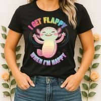 Autism Support Stimming Axolotl I Get Flappy When I´m Happy Women's T-Shirt thumb 2