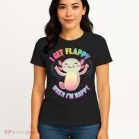 Autism Support Stimming Axolotl I Get Flappy When I´m Happy Women's T-Shirt thumb 4