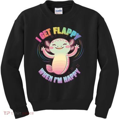 Autism Support Stimming Axolotl I Get Flappy When I´m Happy Kids Sweatshirt