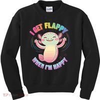 Autism Support Stimming Axolotl I Get Flappy When I´m Happy Kids Sweatshirt thumb 0