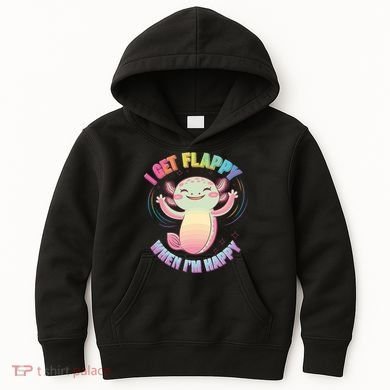 Autism Support Stimming Axolotl I Get Flappy When I´m Happy Kids Hoodie