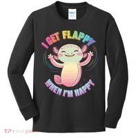 Autism Support Stimming Axolotl I Get Flappy When I´m Happy Kids Long Sleeve Shirt thumb 0