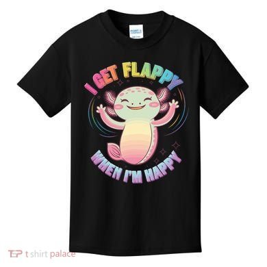 Autism Support Stimming Axolotl I Get Flappy When I´m Happy Kids T-Shirt
