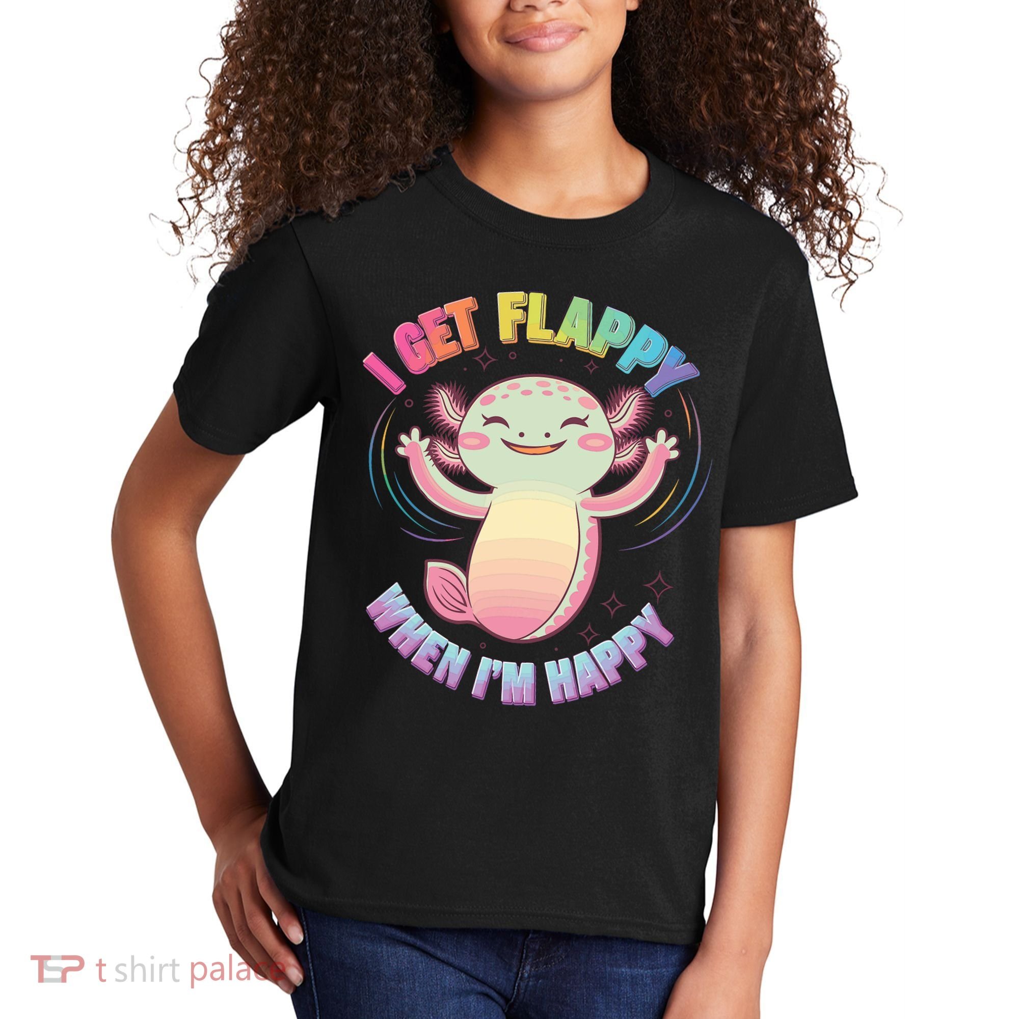 Autism Support Stimming Axolotl I Get Flappy When I´m Happy Kids T-Shirt