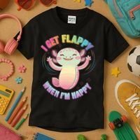 Autism Support Stimming Axolotl I Get Flappy When I´m Happy Kids T-Shirt thumb 3