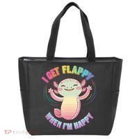 Autism Support Stimming Axolotl I Get Flappy When I´m Happy Tote Bag thumb 0