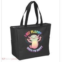 Autism Support Stimming Axolotl I Get Flappy When I´m Happy Tote Bag thumb 2