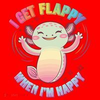 Autism Support Stimming Axolotl I Get Flappy When I´m Happy Santa Hat thumb 1