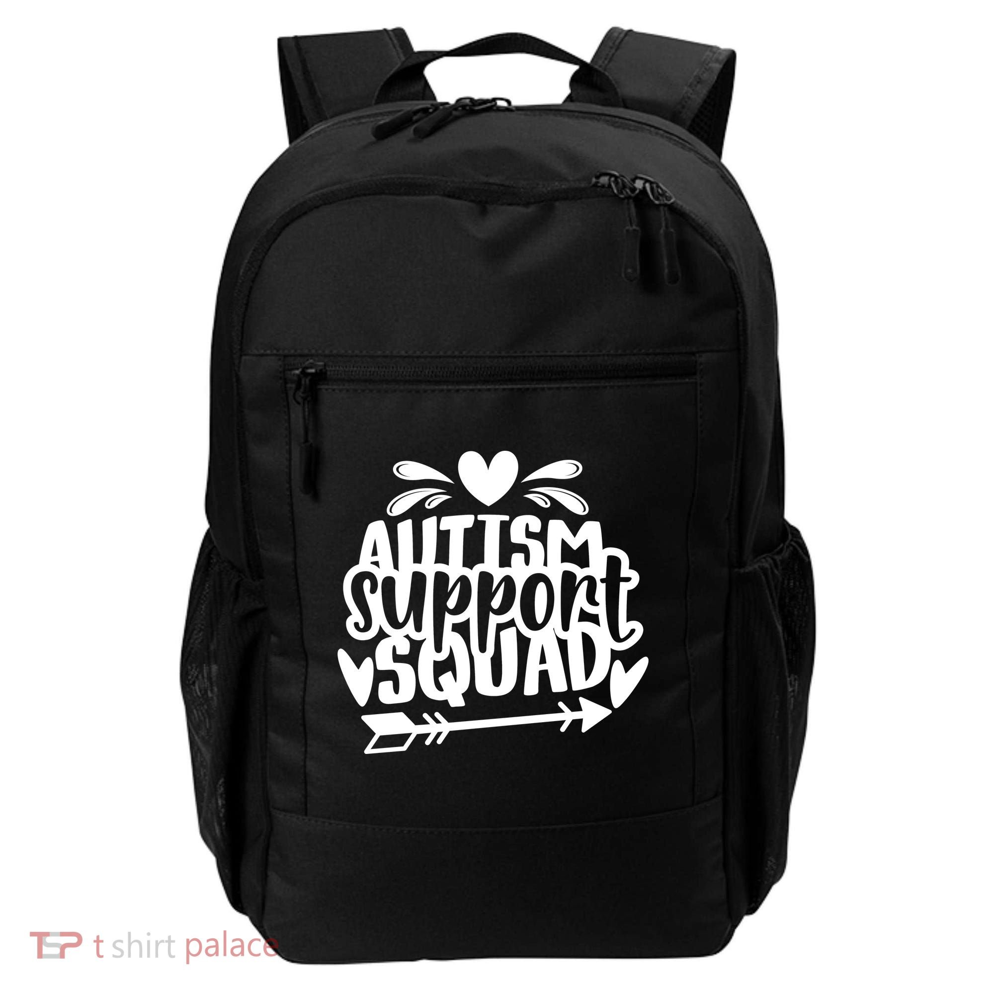 Autism Support Squad | Black / White Backpack