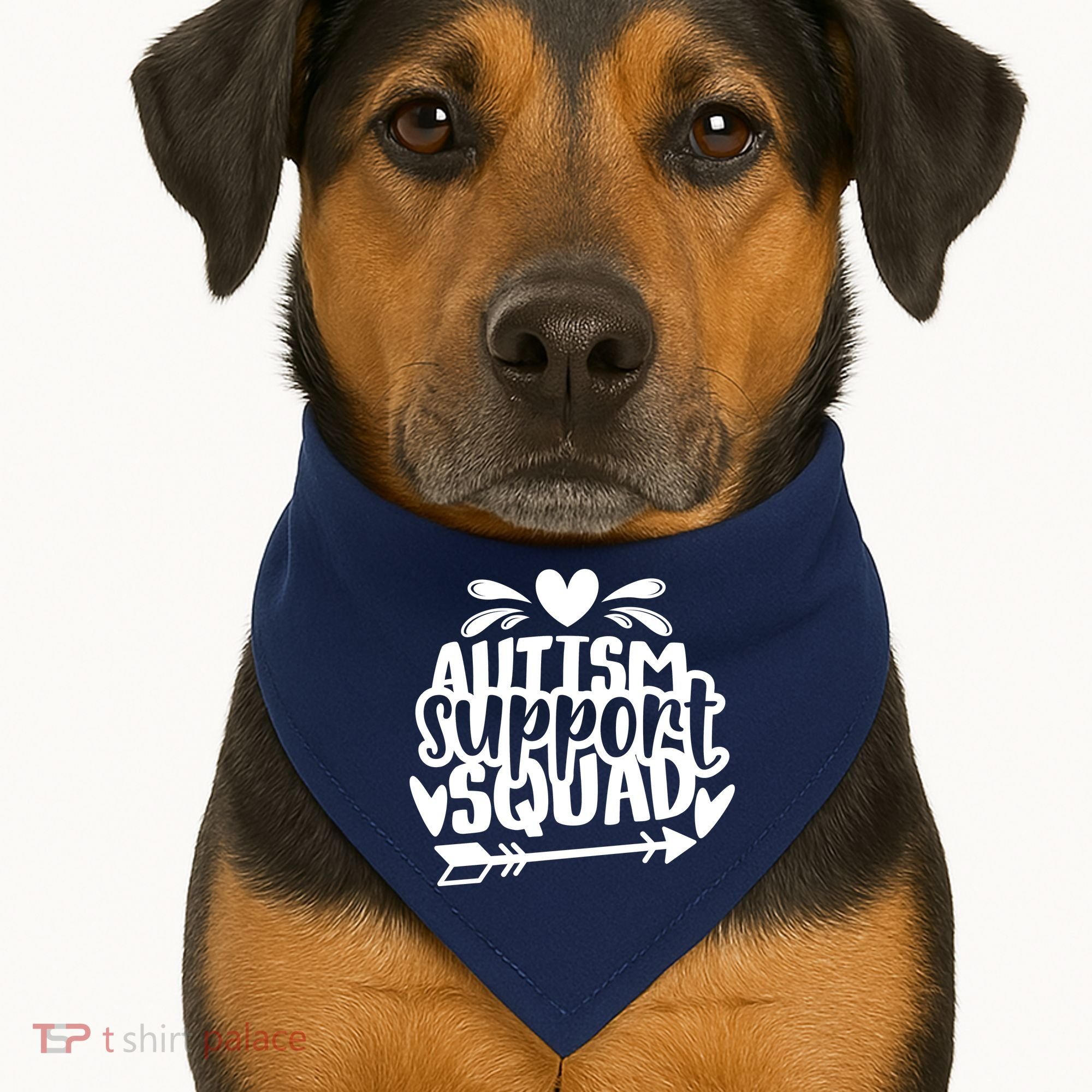 Autism Support Squad | Black / White USA-Made Doggie Bandana
