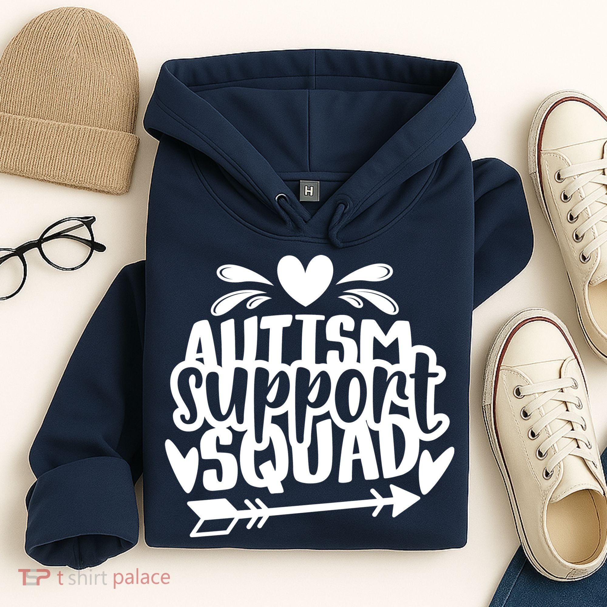 Autism Support Squad | Black / White Hoodie