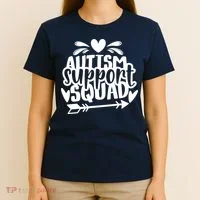 Autism Support Squad | Black / White T-Shirt thumb 4