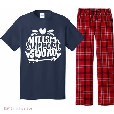 Autism Support Squad | Black / White Pajama Set