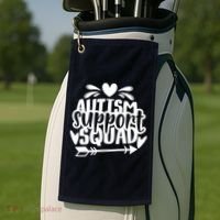 Autism Support Squad | Black / White Golf Towel thumb 2
