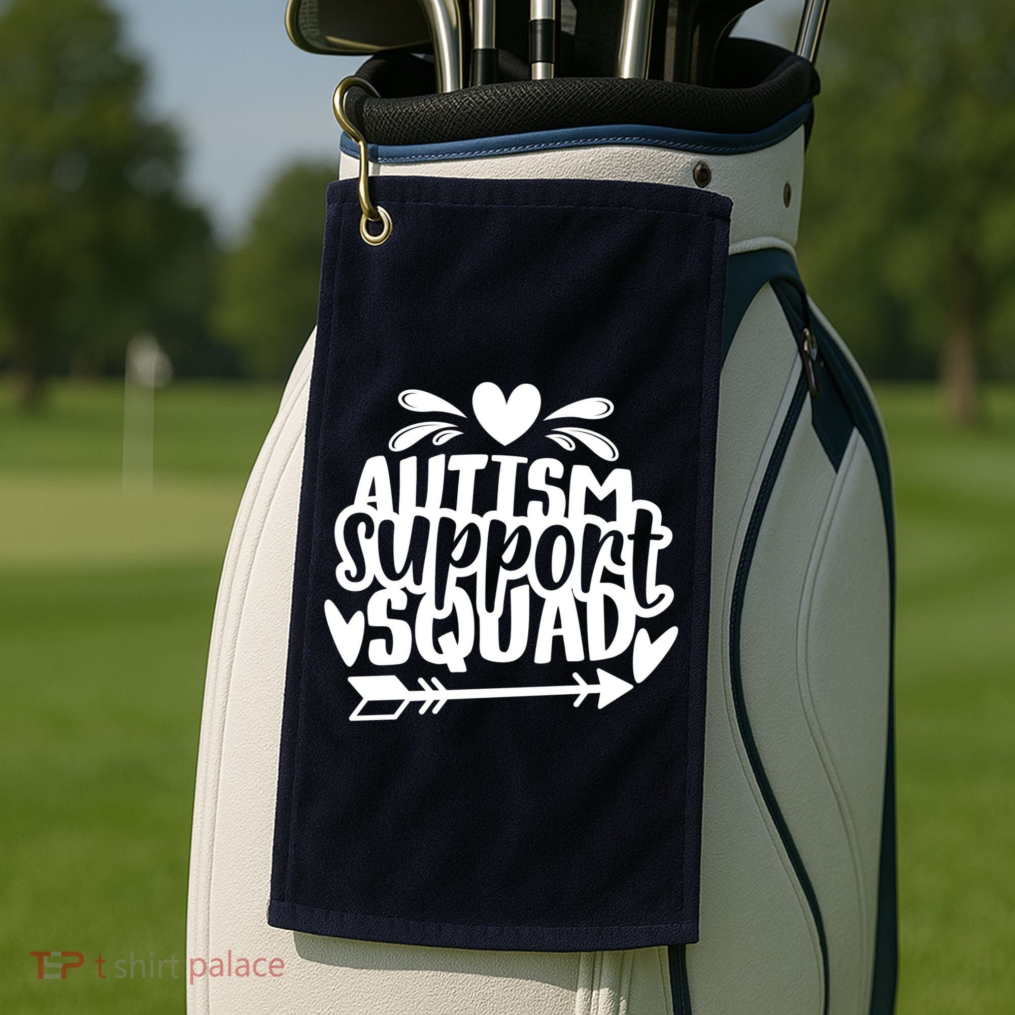 Autism Support Squad | Black / White Golf Towel