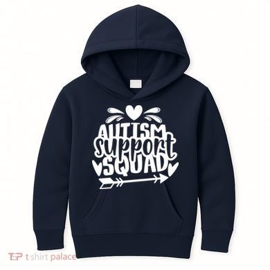 Autism Support Squad | Black / White Kids Hoodie