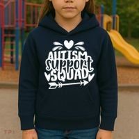 Autism Support Squad | Black / White Kids Hoodie thumb 3