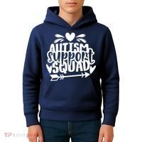 Autism Support Squad | Black / White Kids Hoodie thumb 4