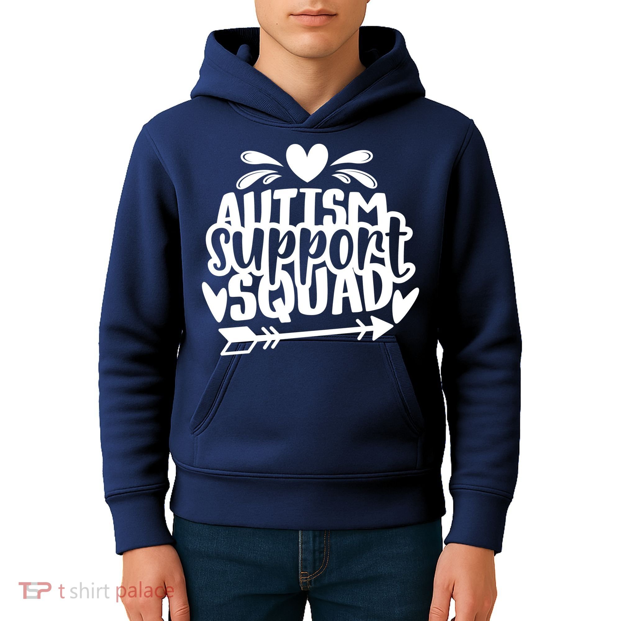 Autism Support Squad | Black / White Kids Hoodie