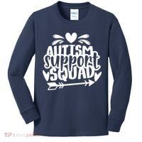 Autism Support Squad | Black / White Kids Long Sleeve Shirt thumb 0