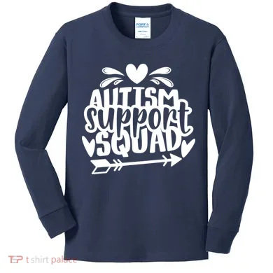 Autism Support Squad | Black / White Kids Long Sleeve Shirt