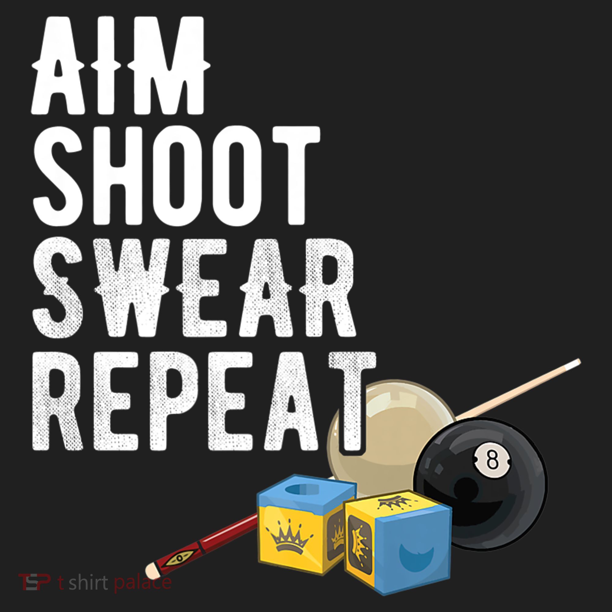 Aim Shoot Swear Repeat Cool Gift Pool Player Cool Gift Hall Shark Billiard Gift Beanie