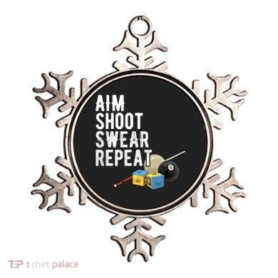 Aim Shoot Swear Repeat Cool Gift Pool Player Cool Gift Hall Shark Billiard Gift Ornament