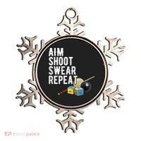 Aim Shoot Swear Repeat Cool Gift Pool Player Cool Gift Hall Shark Billiard Gift Ornament thumb 0