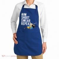 Aim Shoot Swear Repeat Cool Gift Pool Player Cool Gift Hall Shark Billiard Gift Apron thumb 2
