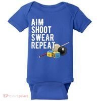 Aim Shoot Swear Repeat Cool Gift Pool Player Cool Gift Hall Shark Billiard Gift Baby Bodysuit thumb 0