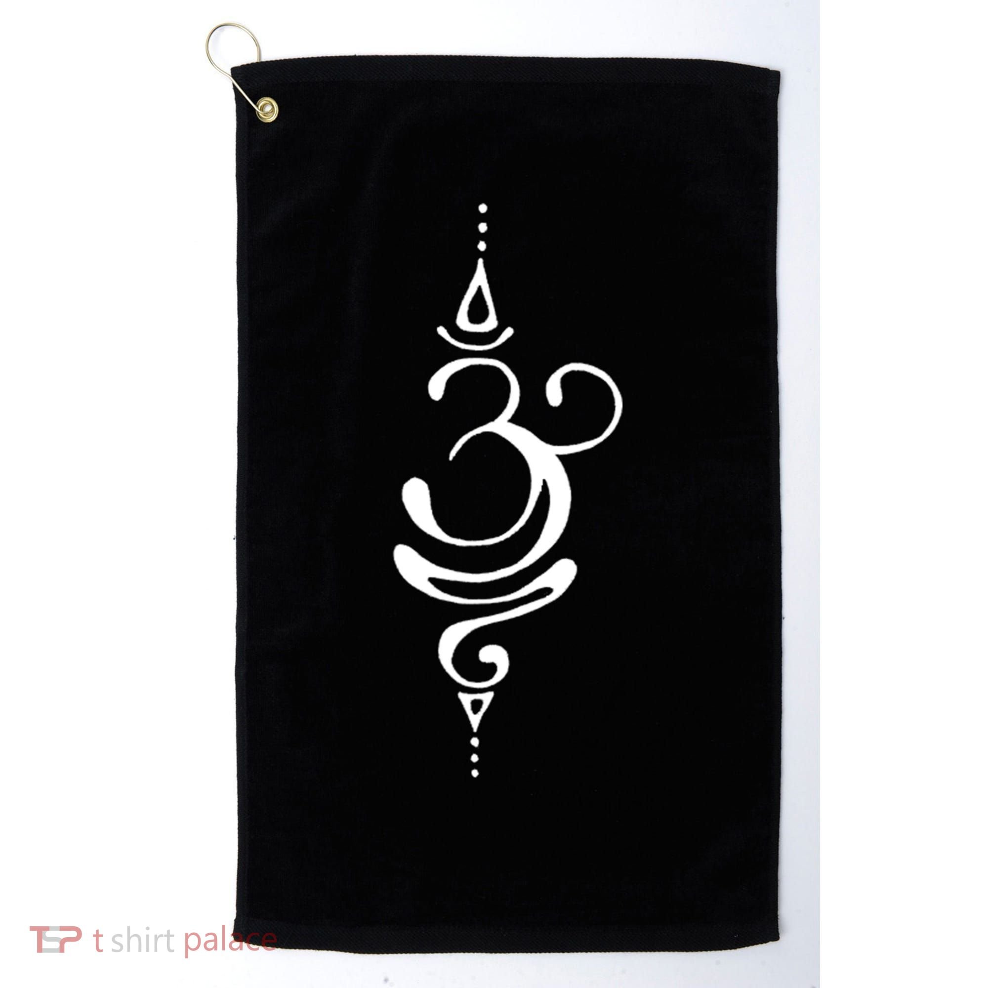 Ancient Sanskrit Symbol For Breathe Inspiration Om Yoga Great Gift Golf Towel