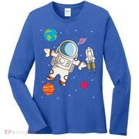 Astronaut Space Science Rocket Ship Gift Women's Long Sleeve Shirt thumb 0