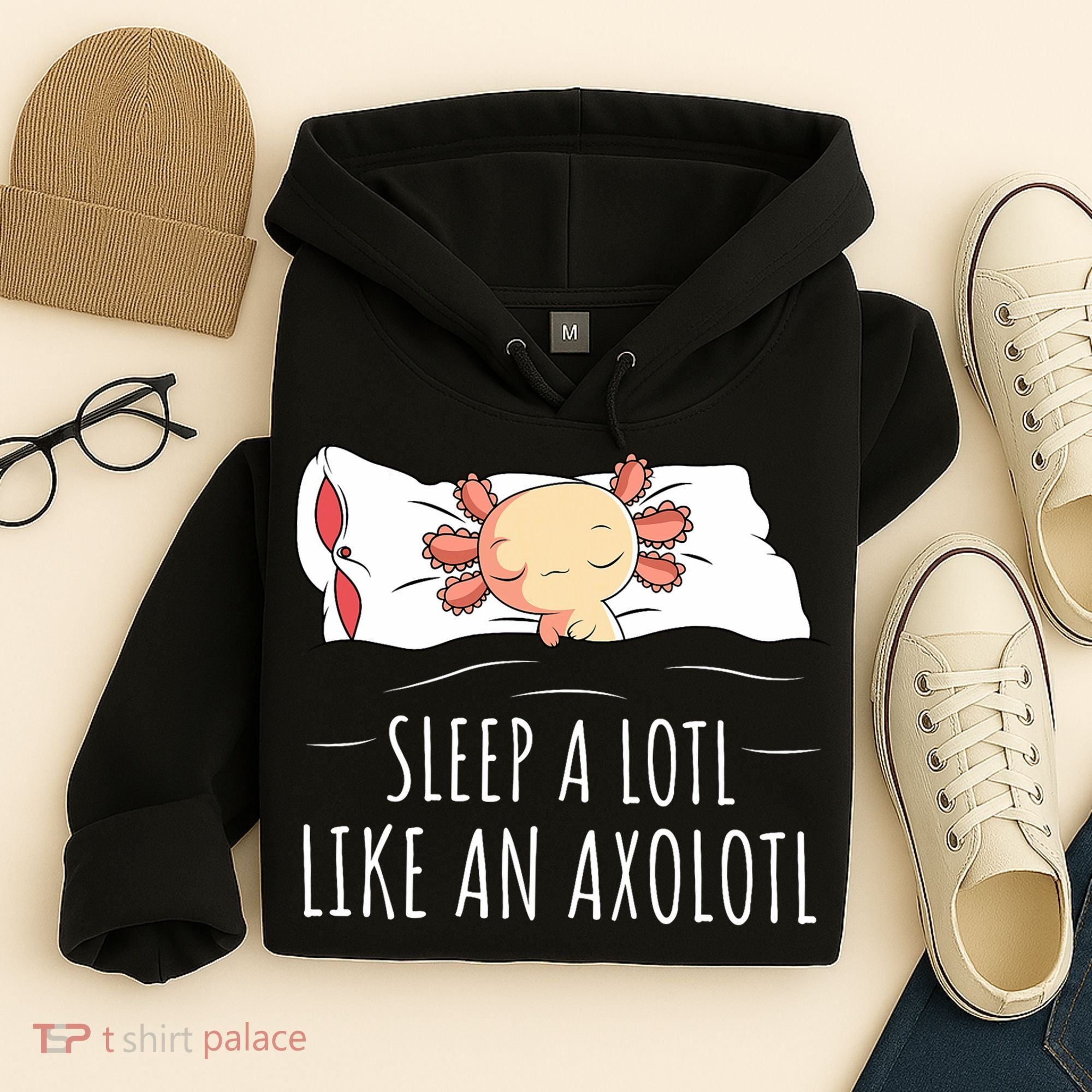 Axolotl Salamander Sleeping   Hoodie