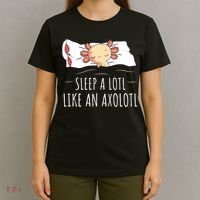 Axolotl Salamander Sleeping   T-Shirt thumb 4