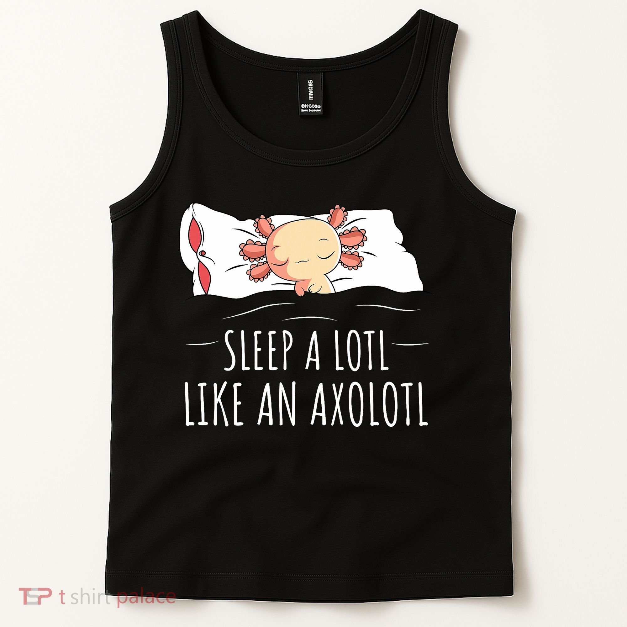 Axolotl Salamander Sleeping   Tank Top