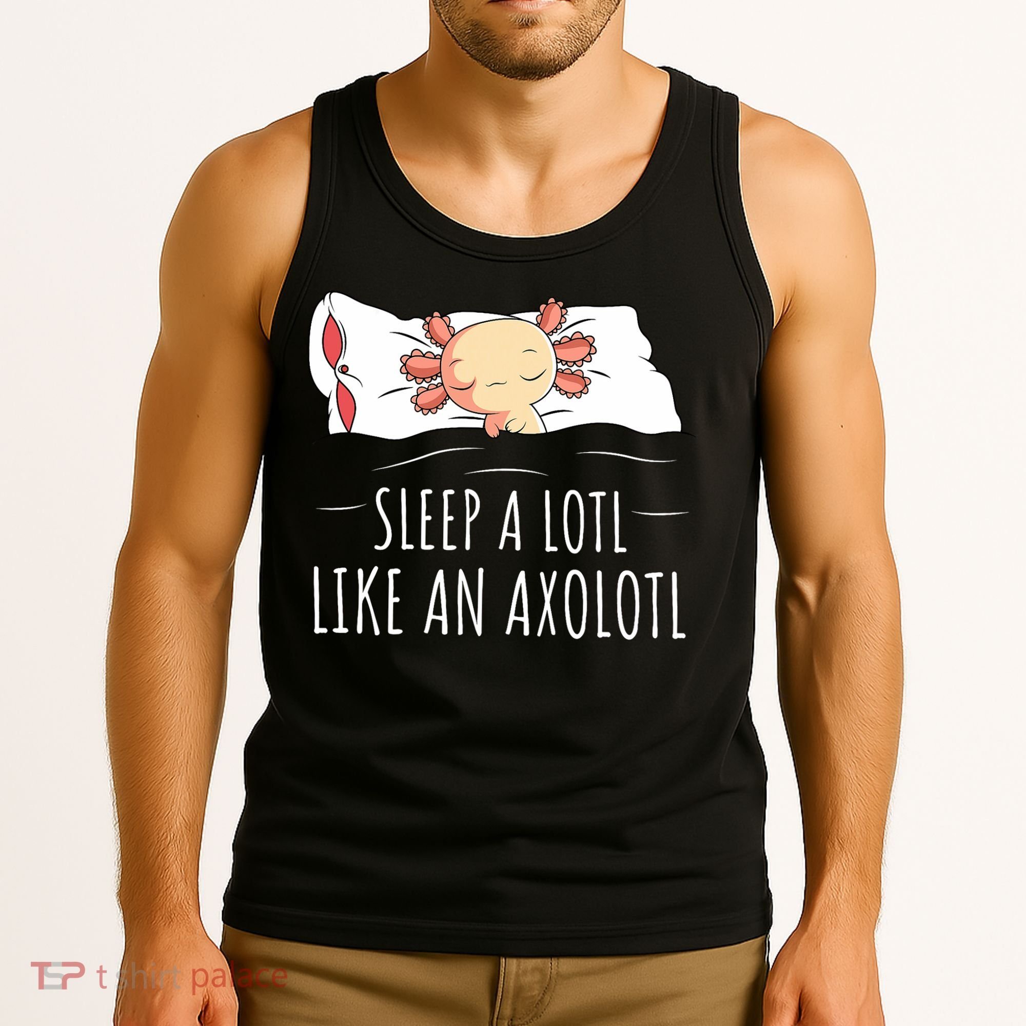 Axolotl Salamander Sleeping   Tank Top