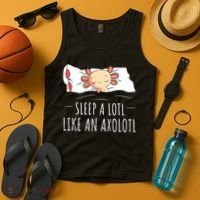 Axolotl Salamander Sleeping   Tank Top thumb 4