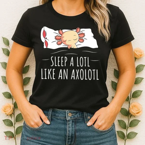 Axolotl Salamander Sleeping   Women's T-Shirt