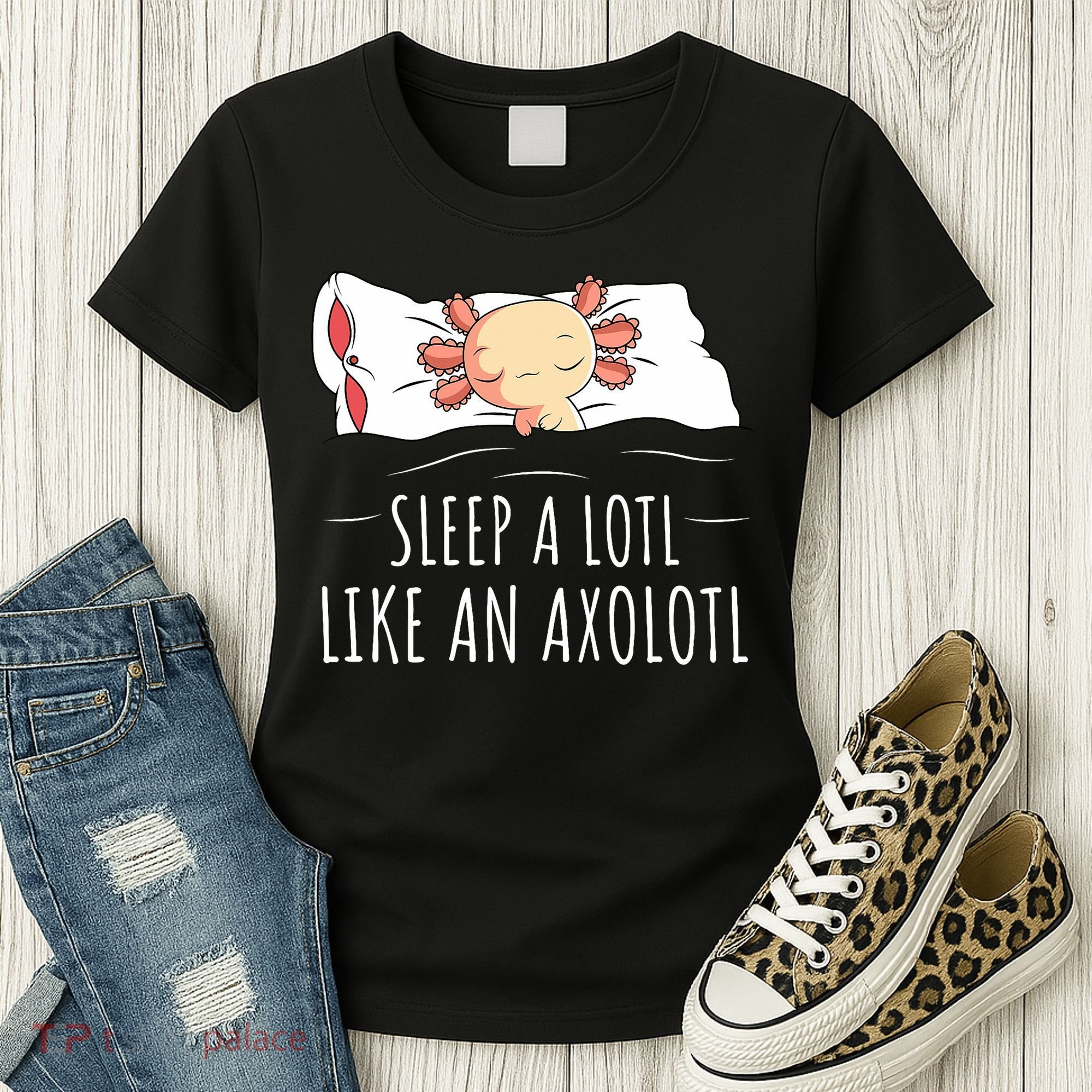 Axolotl Salamander Sleeping   Women's T-Shirt