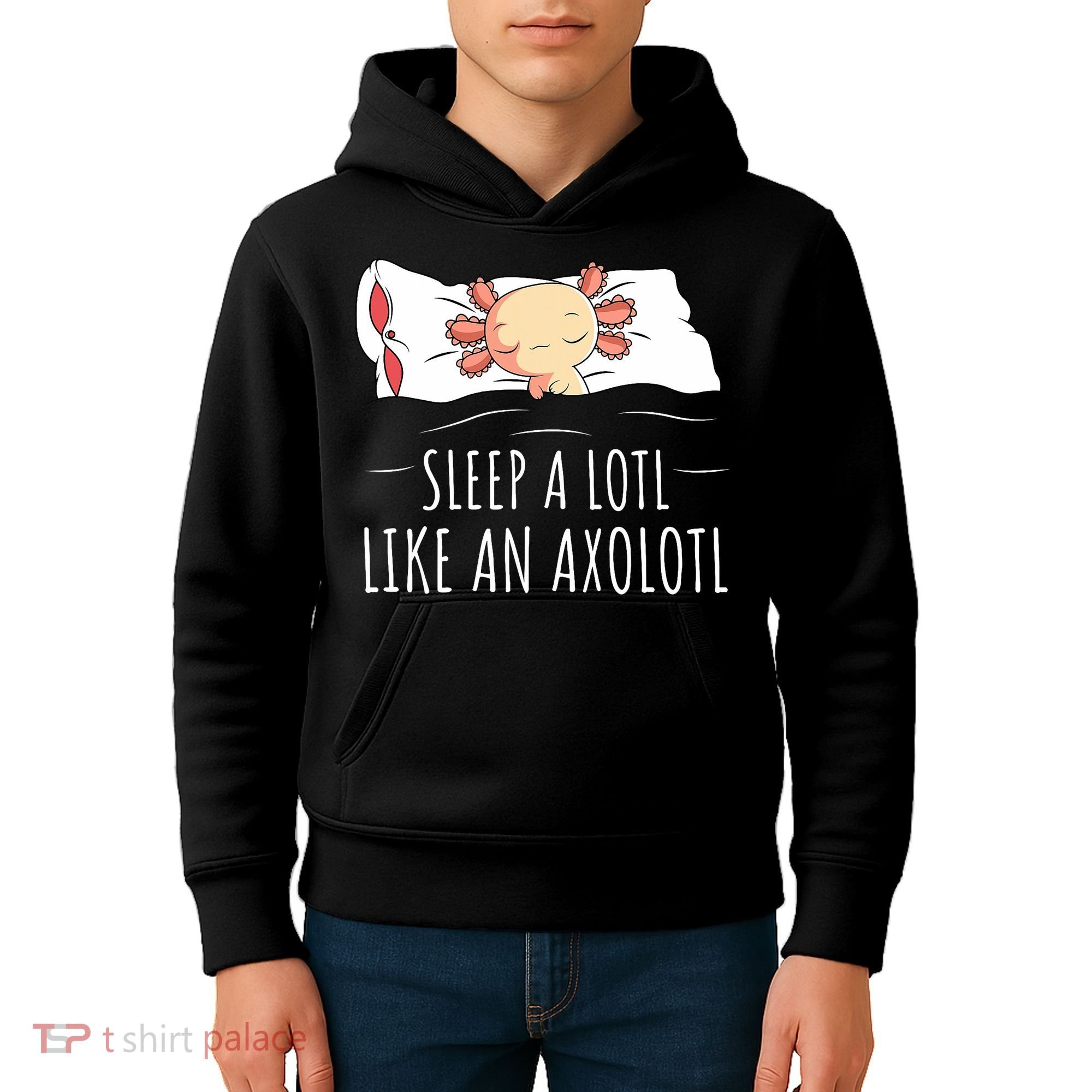 Axolotl Salamander Sleeping   Kids Hoodie