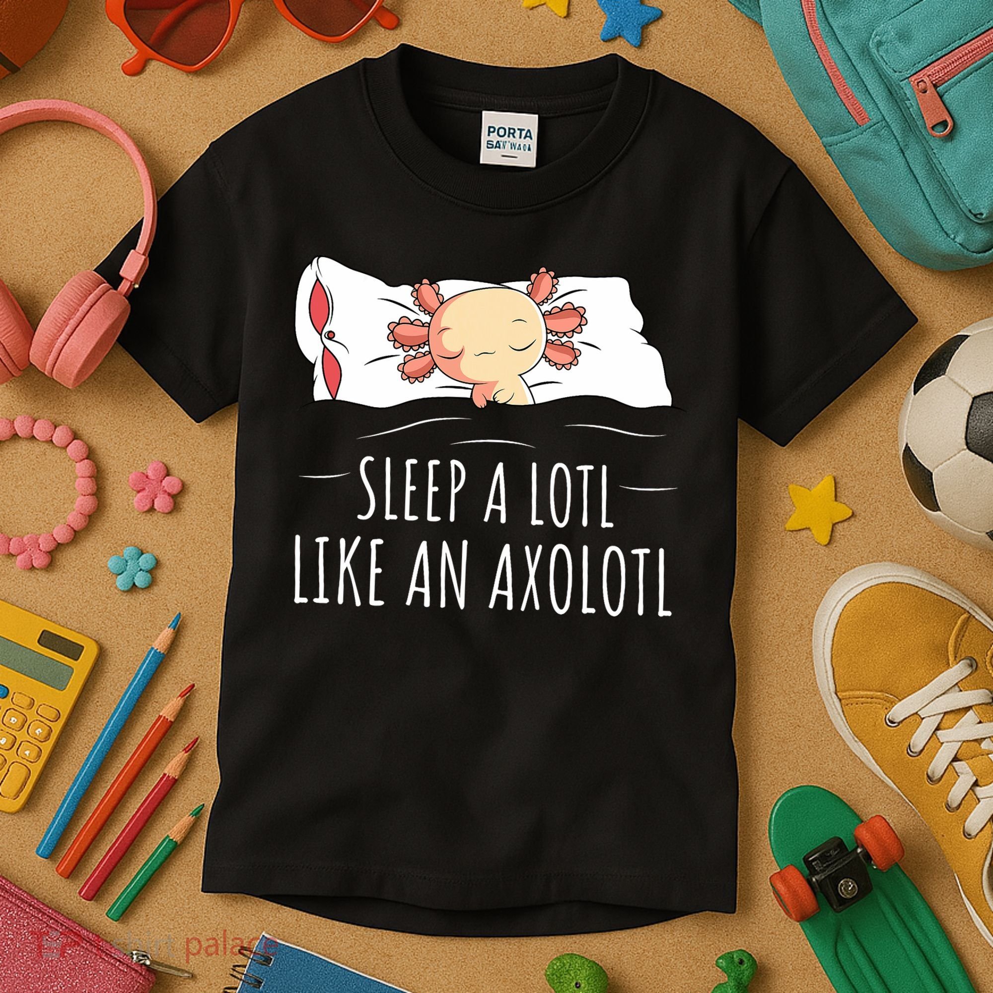 Axolotl Salamander Sleeping   Kids T-Shirt