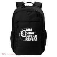 Aim Shoot Swear Repeat 8 Ball Pool Billiards Player Backpack thumb 0