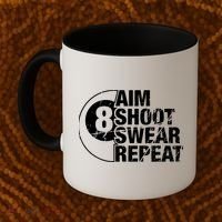 Aim Shoot Swear Repeat 8 Ball Pool Billiards Player Coffee Mug thumb 2