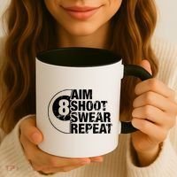 Aim Shoot Swear Repeat 8 Ball Pool Billiards Player Coffee Mug thumb 3