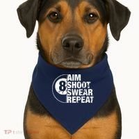 Aim Shoot Swear Repeat 8 Ball Pool Billiards Player USA-Made Doggie Bandana thumb 1