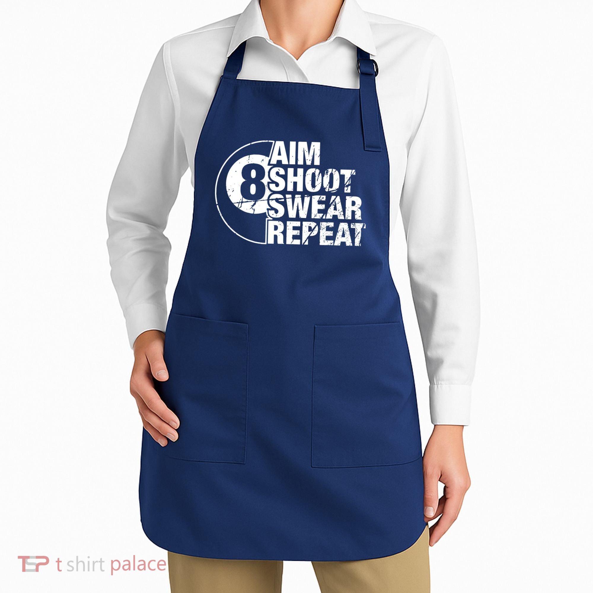 Aim Shoot Swear Repeat 8 Ball Pool Billiards Player Apron