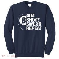 Aim Shoot Swear Repeat 8 Ball Pool Billiards Player Sweatshirt thumb 0